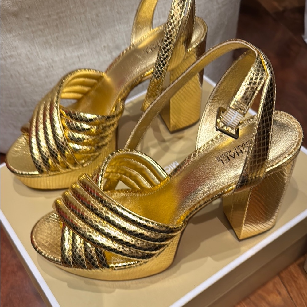 Michael Kors gold shoes